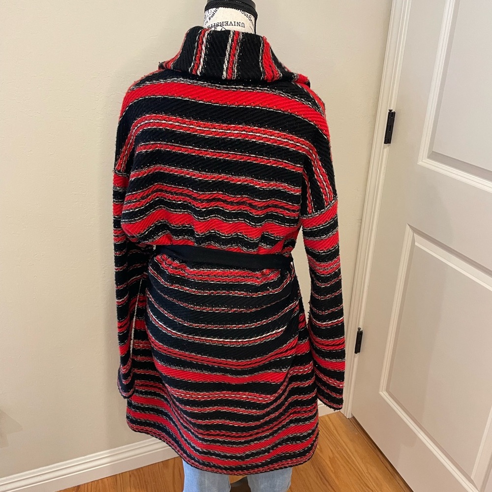 Lauren Ralph Lauren Red and Black Knit Cardigan Southwest - Picture 3 of 13